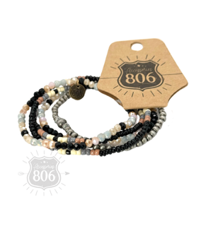 Five strand seed bead bracelet set