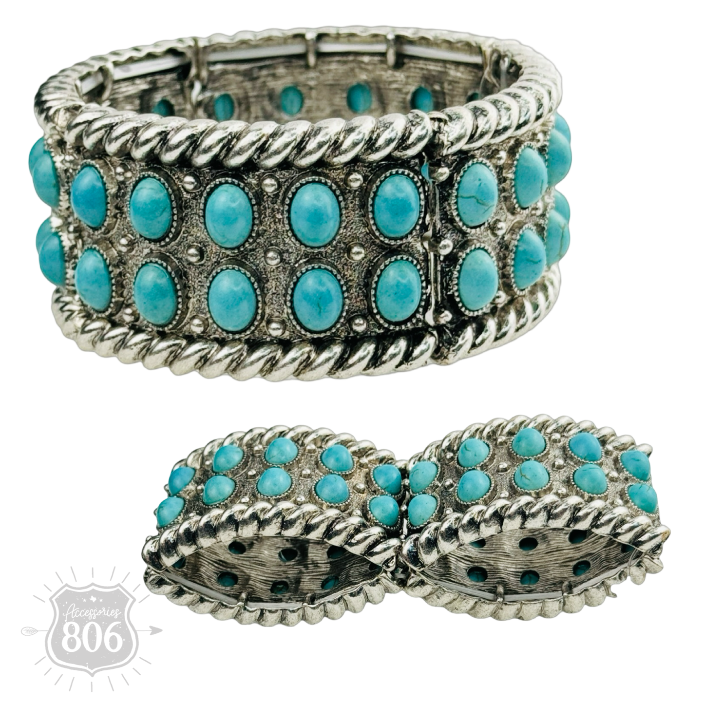 Western style turquoise cuff bracelet