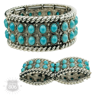 Western style turquoise cuff bracelet