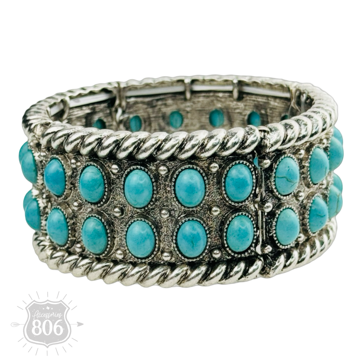 Western style turquoise cuff bracelet