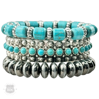 Western style three piece cuff bracelet set