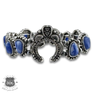 Western stretch bracelet with denim natural stones