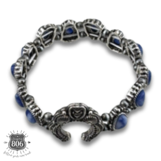 Western stretch bracelet with denim natural stones