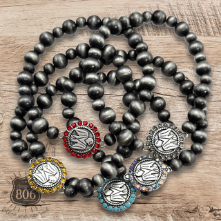 Western beaded thunderbird charm bracelet