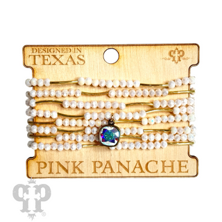 Crystal and tube bead bracelet set, Austrian crystal