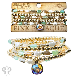 Faceted rectangle crystal beaded bracelet with Austrian crystal - LC