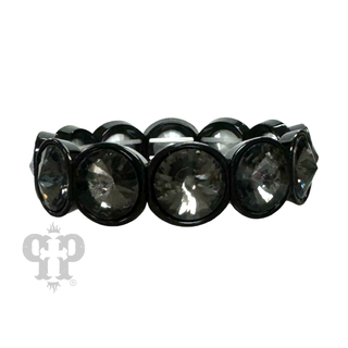 Round rhinestone tonal bracelet
