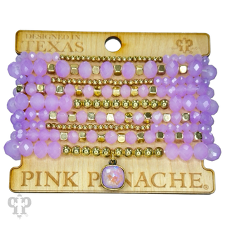 Beaded bracelet stack set, Austrian crystal