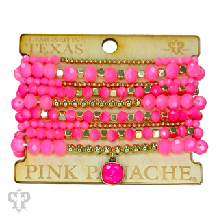 Beaded bracelet stack set, Austrian crystal