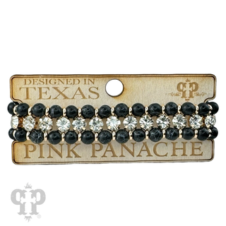 Bead and rhinestone adjustable bracelet