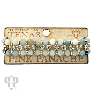 Bead and rhinestone adjustable bracelet