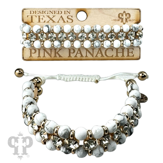 Bead and rhinestone adjustable bracelet