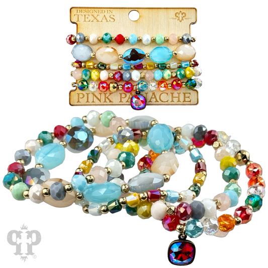 Opaque bead bracelet set