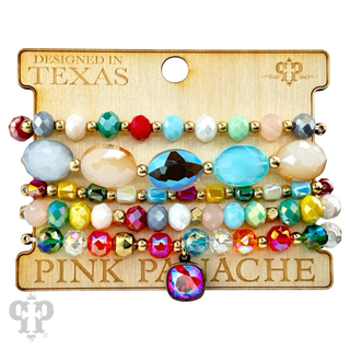 Opaque bead bracelet set