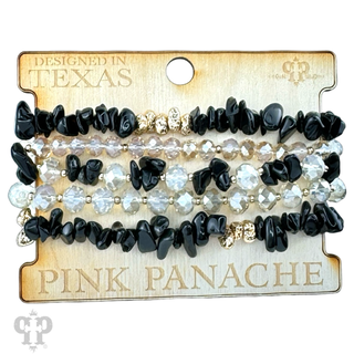 Stone chip bead bracelet set
