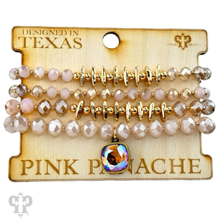 Crystal mixed bead bracelet with a crystal from Swarovski®