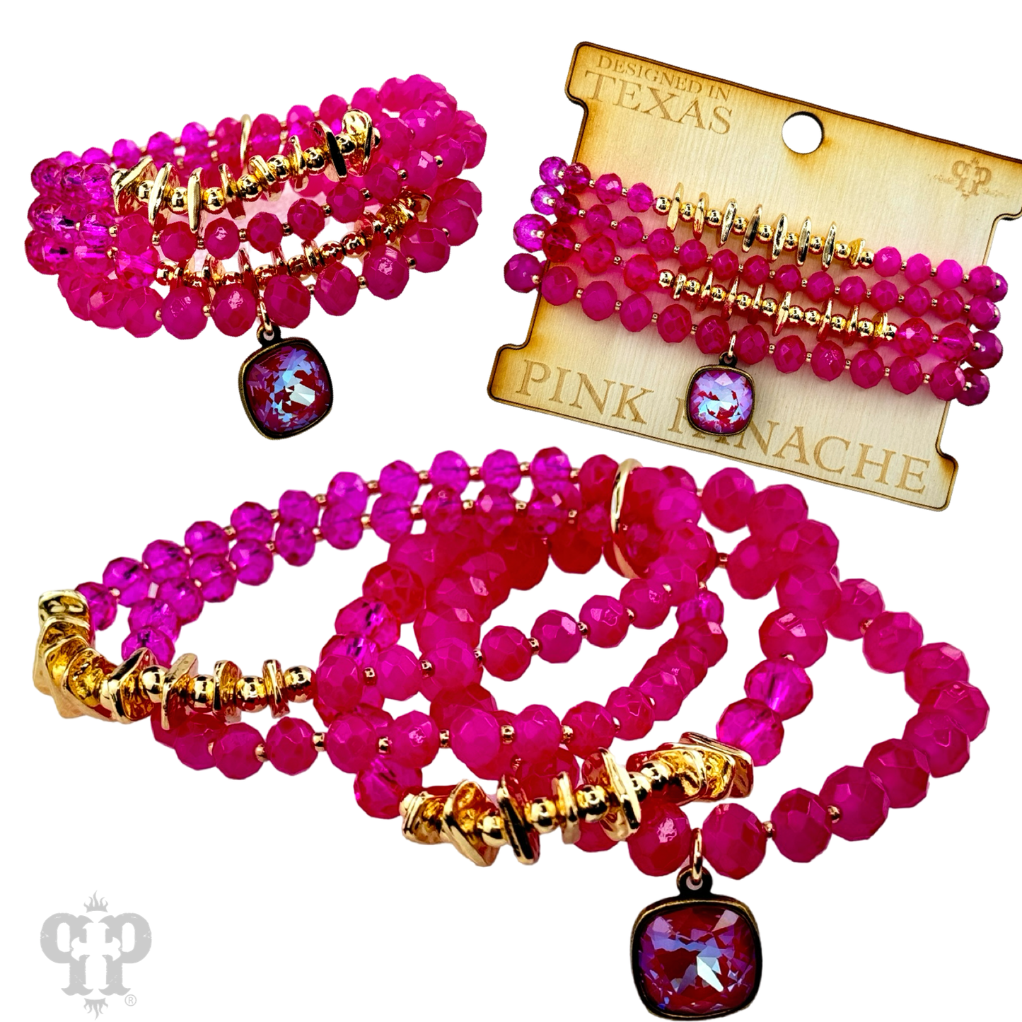 Crystal mixed bead bracelet set