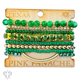 Rhinestone and beaded stands stretch bracelet