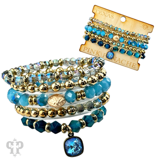 Faceted and round beaded bracelet with crystal from Swarovski®