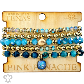 Faceted and round beaded bracelet with crystal from Swarovski®