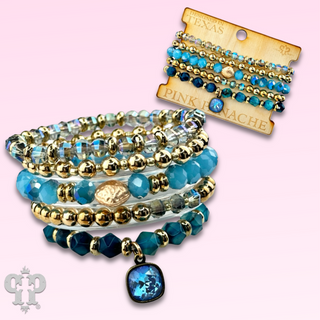 Faceted and round beaded bracelet with crystal from Swarovski®