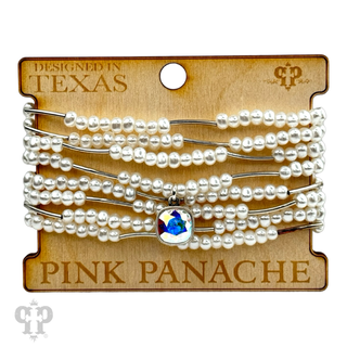 Crystal and tube bead bracelet set, Austrian crystal