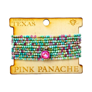 Faceted small bead bracelet set with Austrian crystal