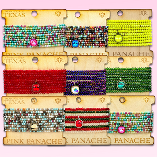 Faceted small bead bracelet set with Austrian crystal
