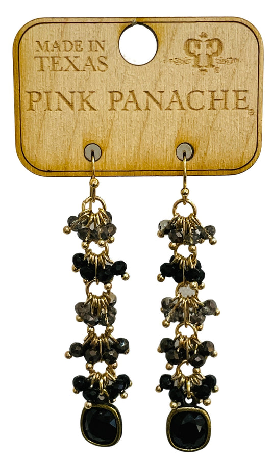 Bead cluster waterfall earring with Austrian crystal