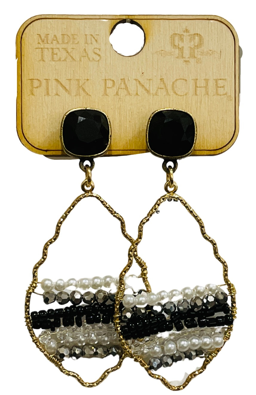 Diamond shape teardrop earring with Austrian crystal