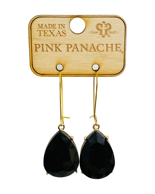 Large teardrop rhinestone charm earring