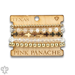 Cross bead bracelet stack