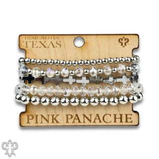 Cross bead bracelet stack