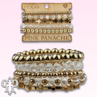 Cross bead bracelet stack