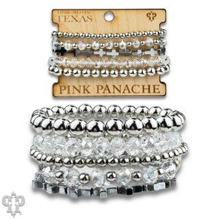 Cross bead bracelet stack
