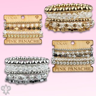 Cross bead bracelet stack