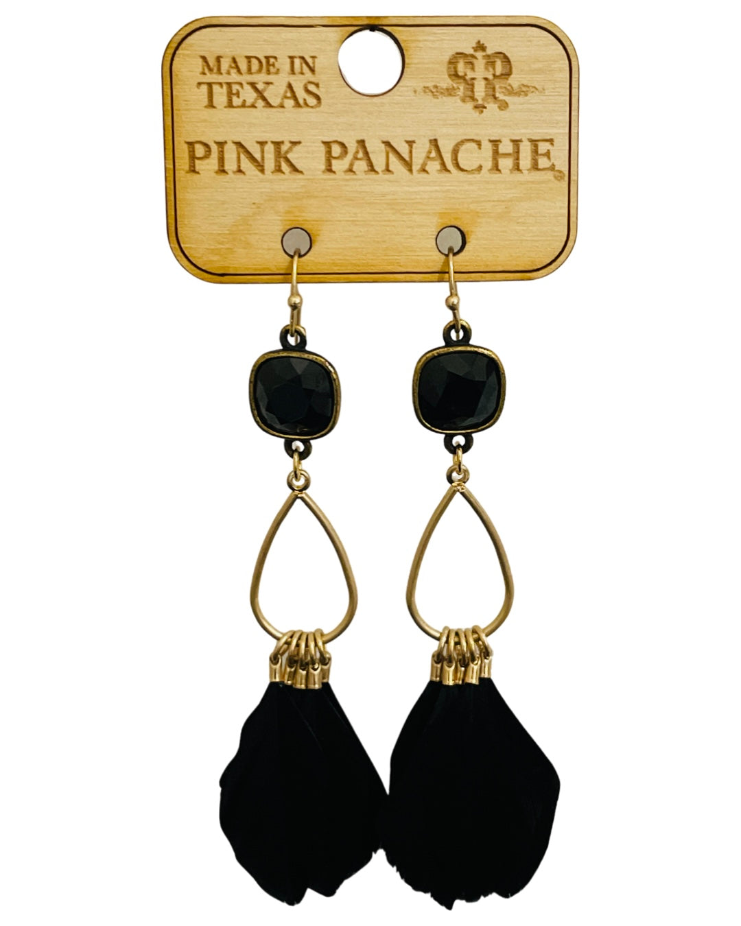 Feather fringe earring with Austrian crystal