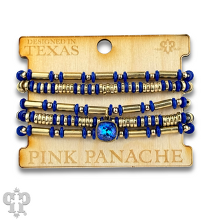 Disc and tube bead bracelet with Austrian crystal
