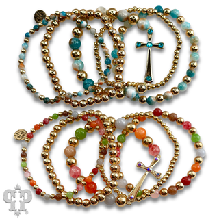 Shiny finish cross bracelet with Austrian crystals