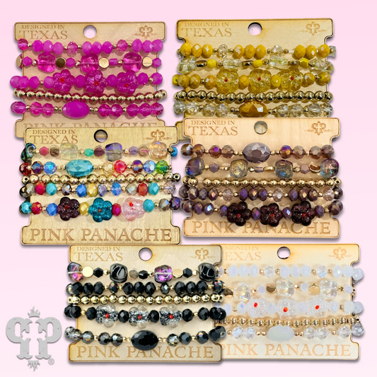 Glass bead variety mix bracelet stack