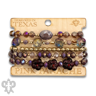 Glass bead variety mix bracelet stack