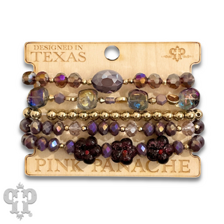 Glass bead variety mix bracelet stack