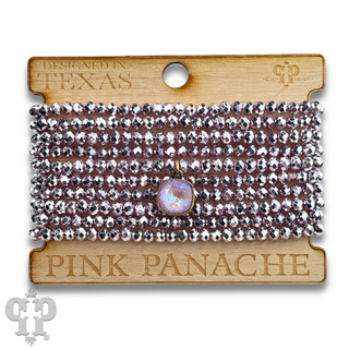 Metallic faceted bead bracelet with Austrian crystal