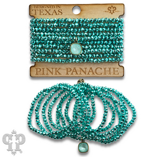 Metallic faceted bead bracelet with Austrian crystal