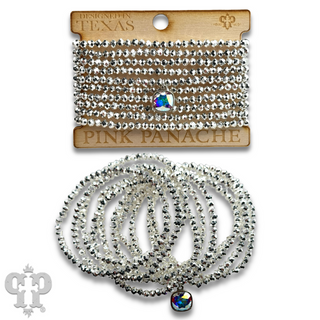 Metallic faceted bead bracelet with Austrian crystal