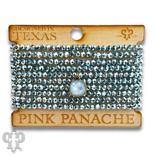 Metallic faceted bead bracelet with Austrian crystal