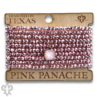 Metallic faceted bead bracelet with Austrian crystal