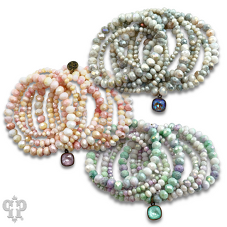 Ombre faceted bead bracelet with Austrian crystal