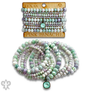 Ombre faceted bead bracelet with Austrian crystal