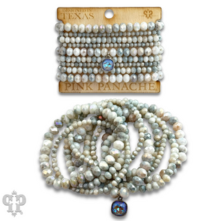 Ombre faceted bead bracelet with Austrian crystal